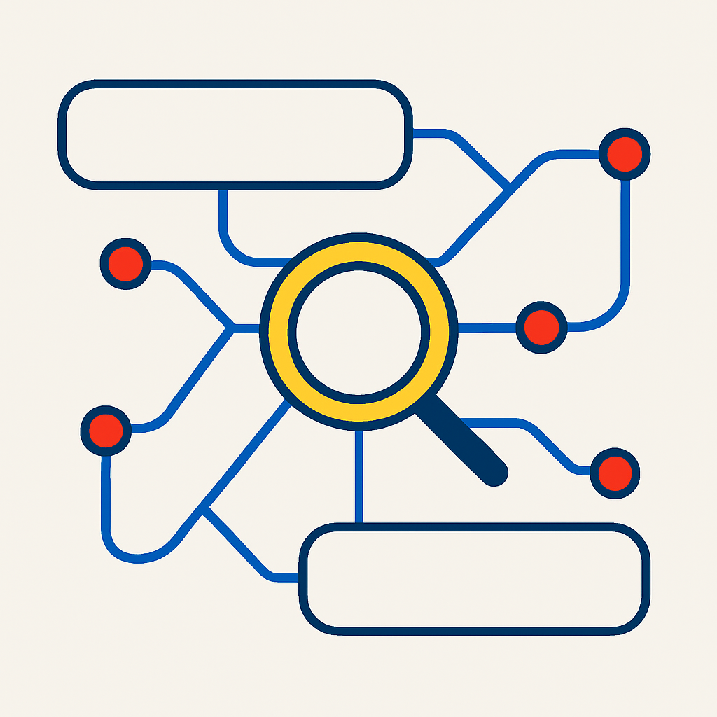 Simple illustration of a few nodes connected by lines